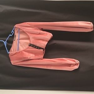 Pink velvet crop top size10